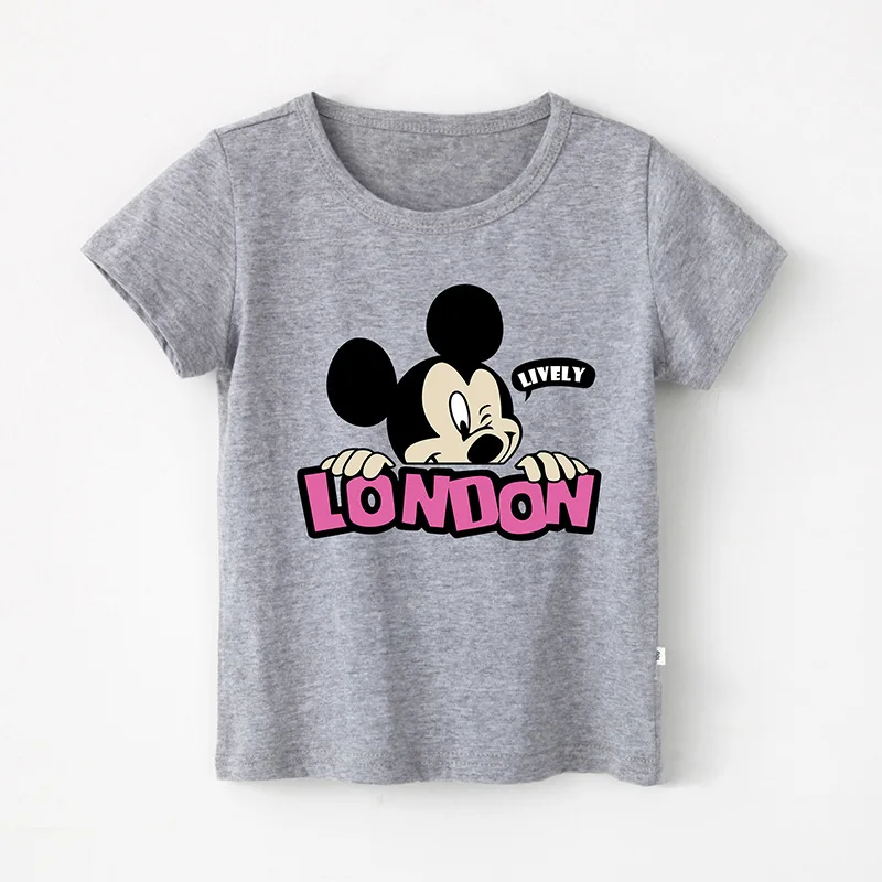 Детская одежда Disney новинка 2019 летняя футболка для мальчиков и девочек с коротким