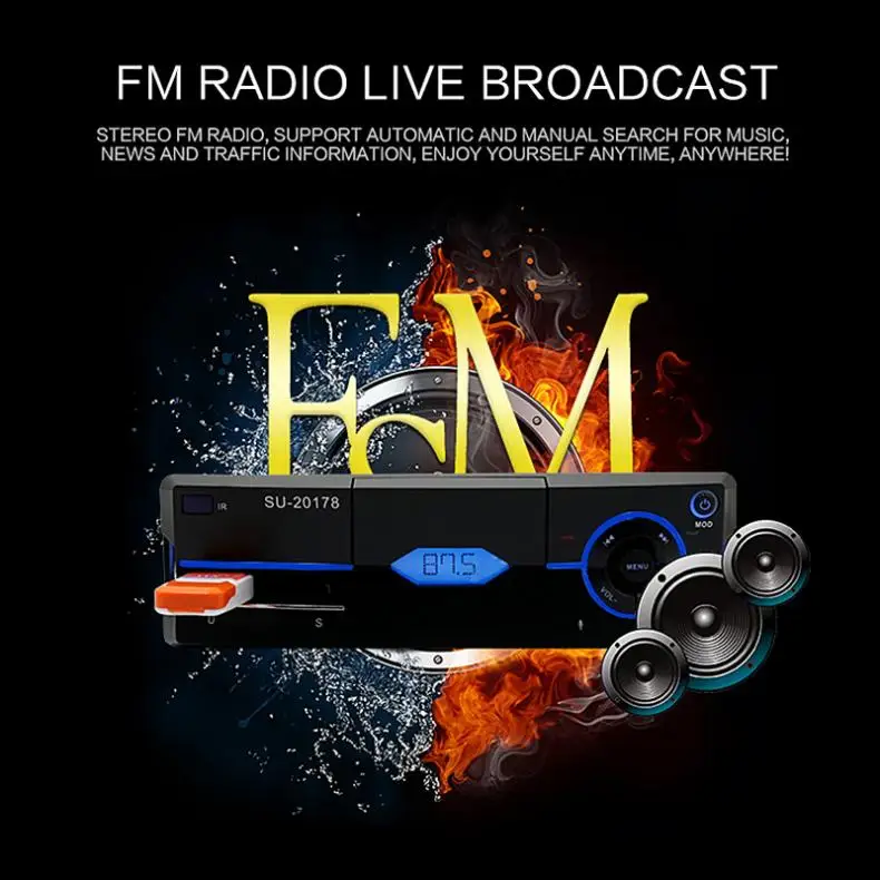 Bluetooth 12V Авто Радио MP3 плеер автомобиля стерео аудио Поддержка FM USB SD AUX с пультом
