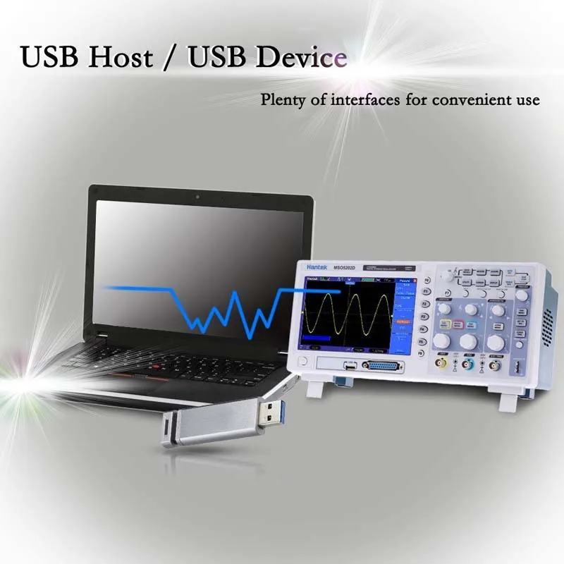 Hantek 200 МГц MSO5202D Цифровой Осциллограф смешанных сигналов 16 логических каналов +) + 2