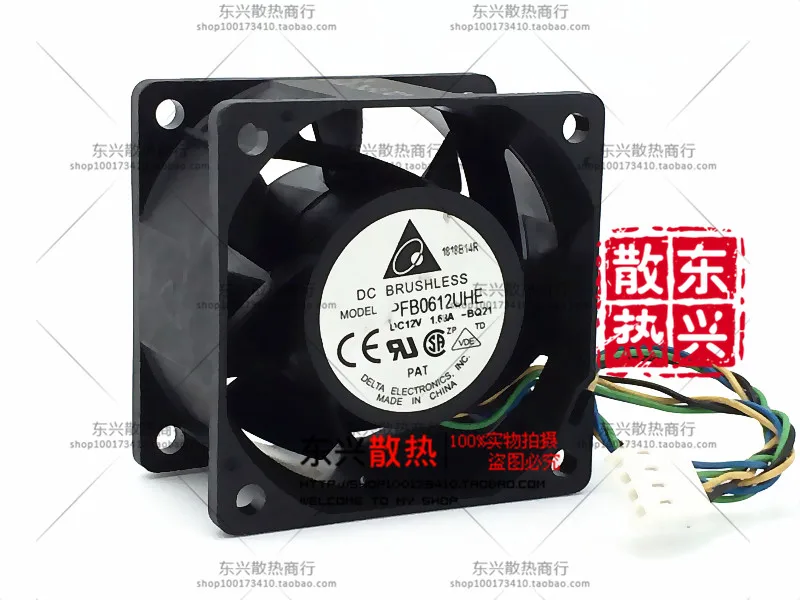 Ventilador de refrigeración de volumen de aire súper grueso, 6038 PFC0612DE, 12V, 1.68A, 4 cables, bola dual, Original, nuevo