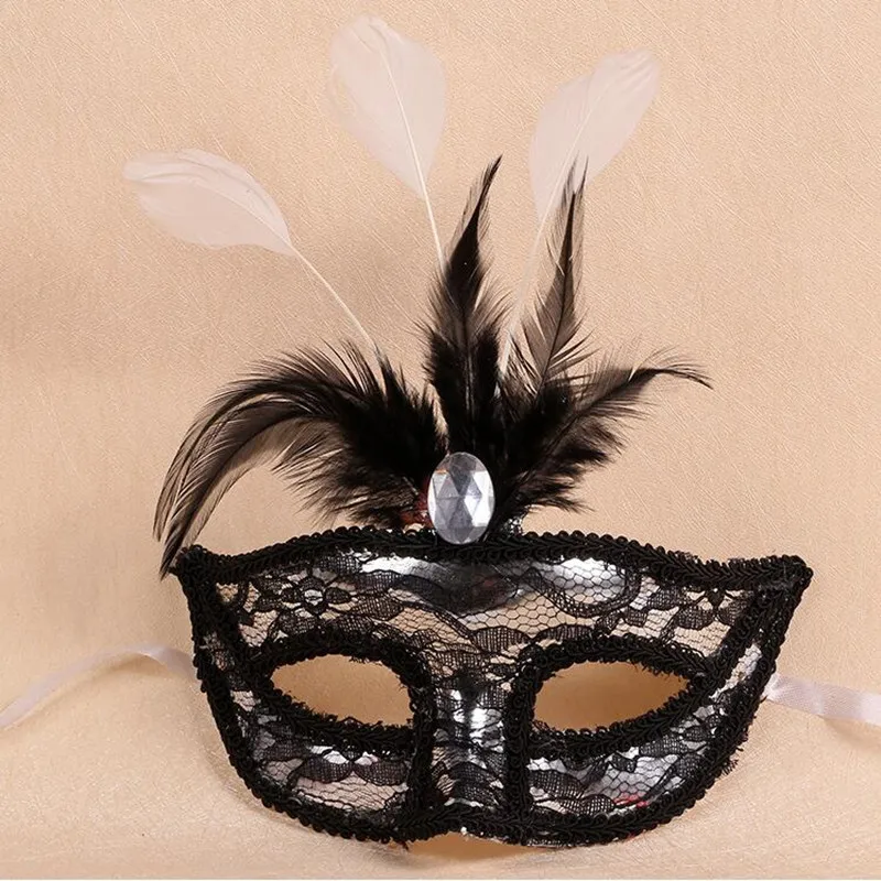 

Mask Lace Feather Plating Half Face Mask Bar Night Club Mask Women Princess Party Gift home decor wedding birthday