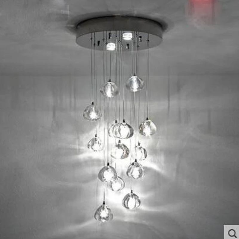 Restaurant chandelier modern minimalist living room lamp staircase double lobby glass creative personality | Лампы и освещение