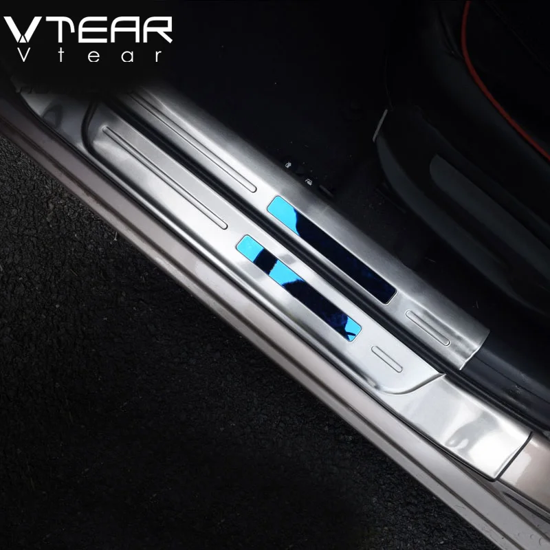 Vtear для hyundai Elantra, автомобильный порог, педали, покрытие, против царапин, грязная защита, накладка, бампер, авто-Стайлинг, аксессуары, украшение