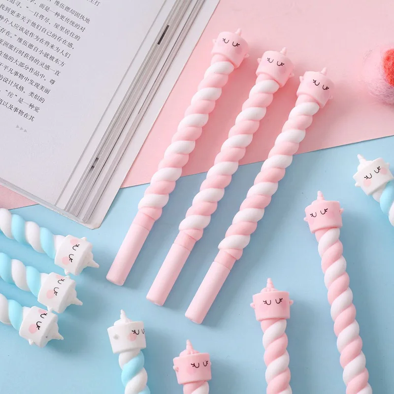 1 шт. милый торт флеш-накопитель в виде единорога Kawaii нейтральные ручки 0,5 мм креативные твист гелевые ручки для детей девочка подарок школьные офисные принадлежности канцелярские принадлежности