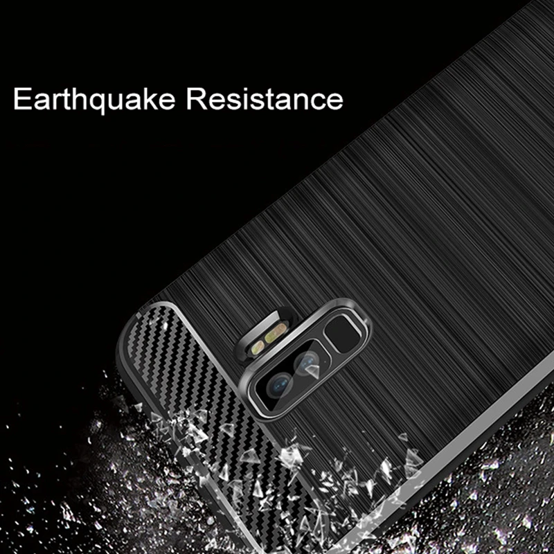 OLLIVAN Retro Classic Luxury Phone Case For Samsung Galaxy S9 Plus Soft Silicone Back Cover Carbon Fiber Cases |