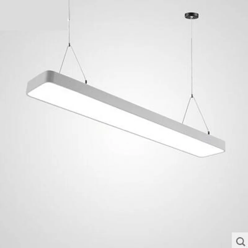 X современная простая светодиодная офисная люстра с длинной полосой алюминиевая