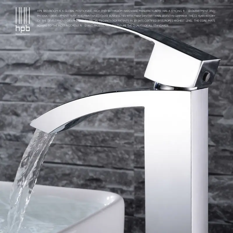 Водопад HPB смеситель для ванной комнаты с одной ручкой раковины одно отверстие