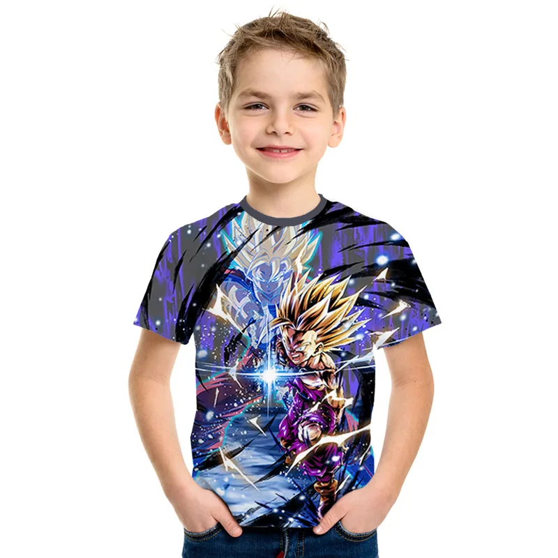 Детская футболка с принтом Dragon Ball Z Ultra Instinct, футболка с 3D принтом «God Son Goku Super Saiyan», мужская летняя забавная футболка с круглым вырезом для родителей и детей