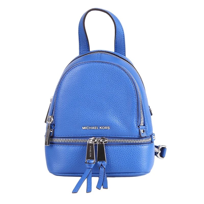 blue 492144 Подлинный и брендовый Майкл Корс женская сумка рюкзаки и bumbags rhea на молнии женская кожаная школьная сумка(30T6GEZB1L - Цвет: blue 492144