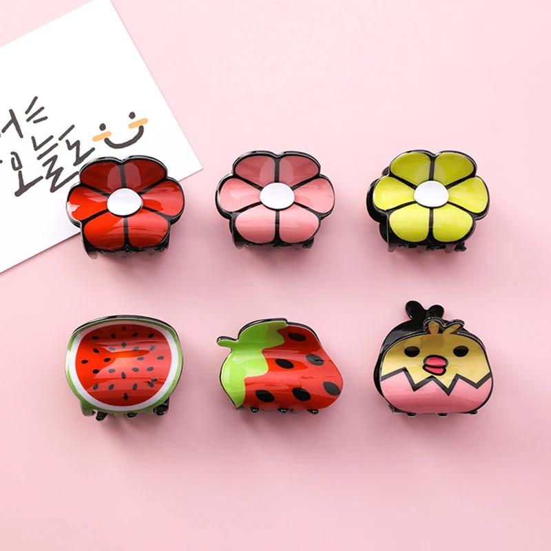 Женские заколки для волос с бантом Anise зажимы мультяшным цветочным фруктами