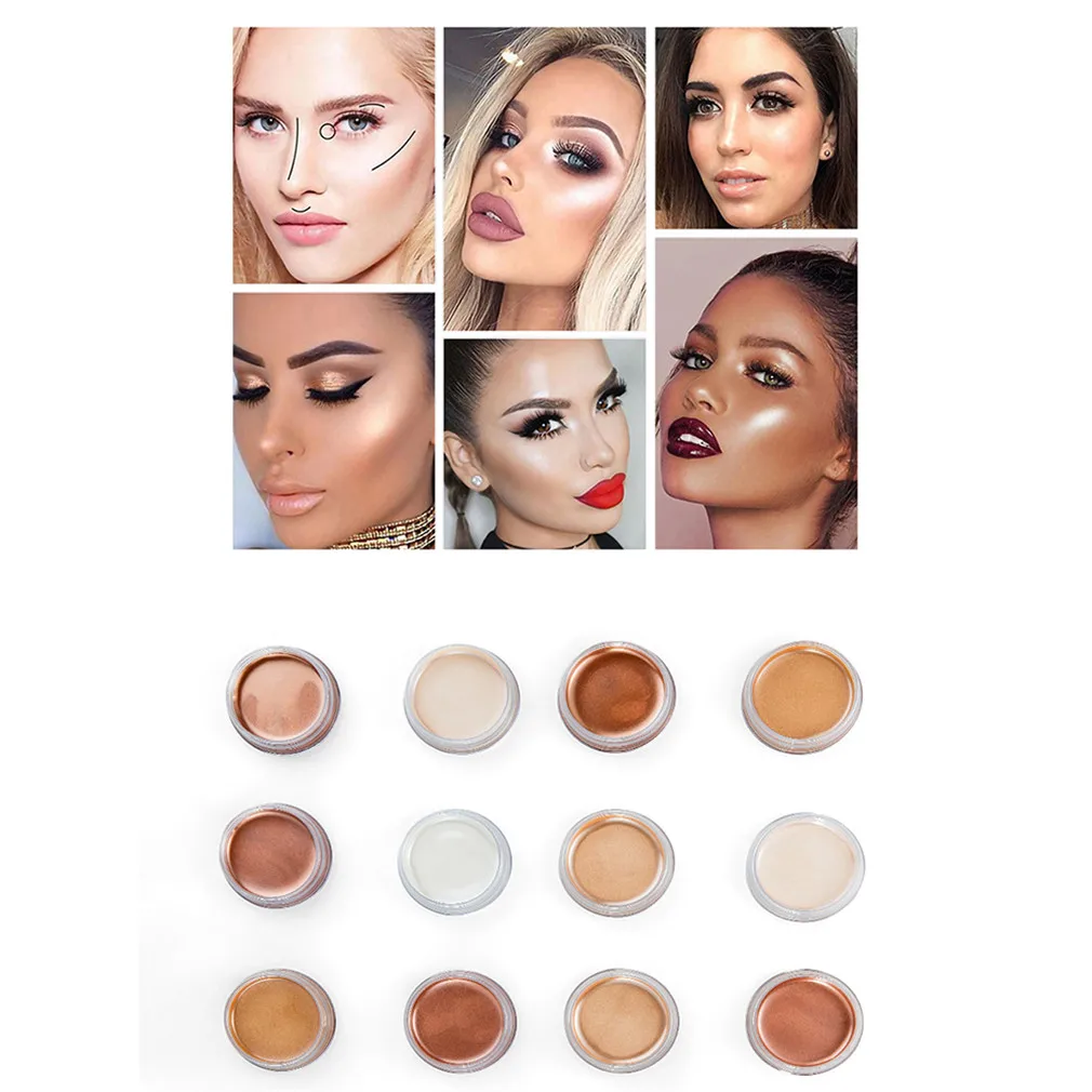 Горячая Maquillaje хайлайтер крем палитра для макияжа с шиммером светящиеся розовые