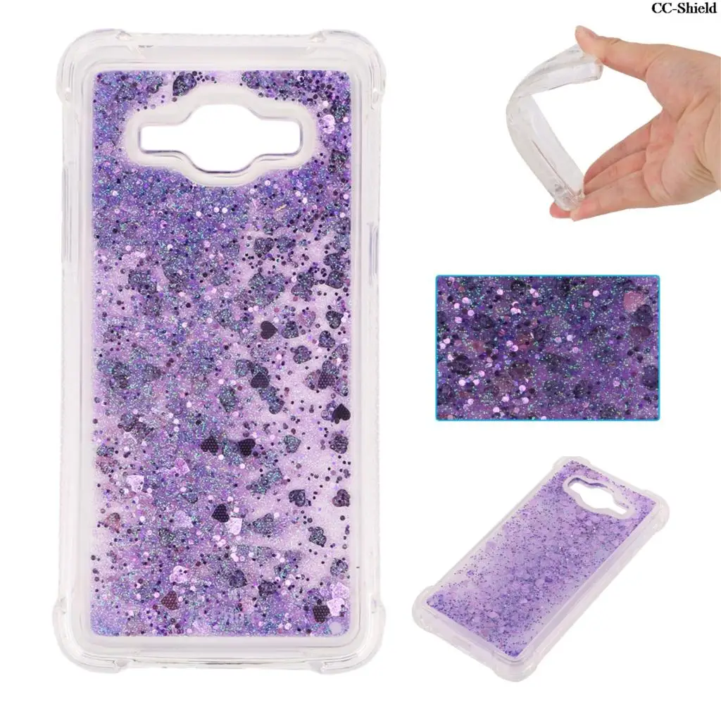 TPU Case for Samsung Galaxy Grand Prime G531 G531H SM-G531H G531F SM-G531F VE Dynamic Flow Liquid Flash Crystal Clear Back Cover |