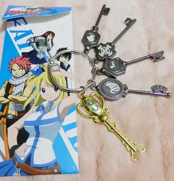 Брелок для ключей косплея Люси из аниме Фея хвост золотой брелок со шкалой и