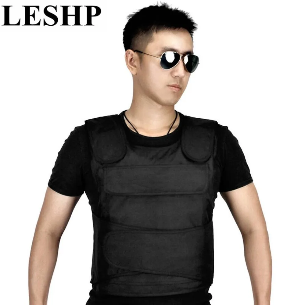LESHP Breathable Tactical Vest Stab vests Anti Tool Self-Defense Service Equipment Outdoor Self-Defense Vest Supplies Black