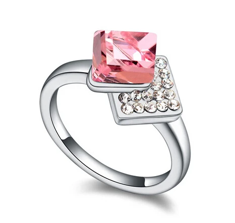 free shipping!2015 NEW top quality vogue Crystal geometric Ring women costume jewelry rose colour 17119-4 | Украшения и