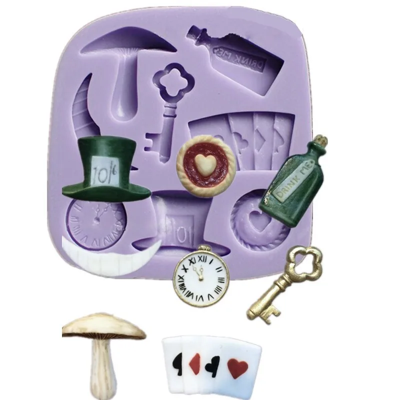 Помадка силиконовые формы для торта Алиса в стране чудес кекс Sugarcraft форма