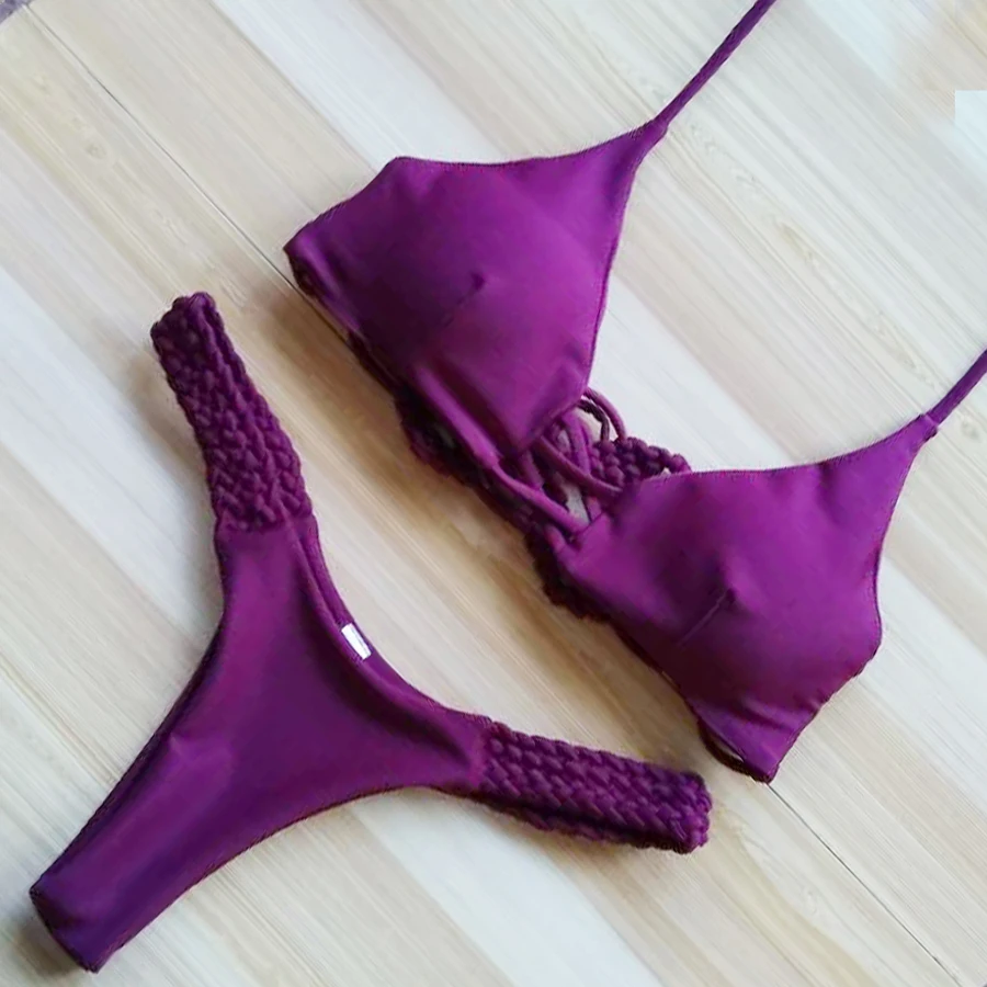 Veicool купальники женские 2019 горячие сексуальные плетеные бикини со шнурками набор