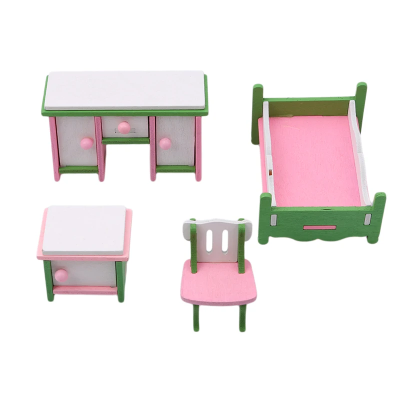 Simulation Miniature Wooden Furniture Toy Pretend DollHouse Set Dolls Baby Kids Room Play For Doll Gift | Игрушки и хобби