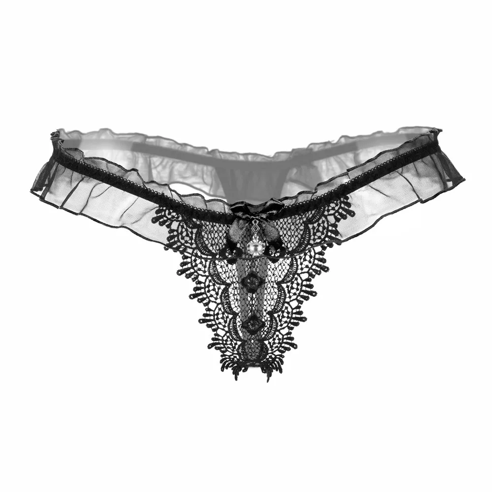 Black Женские сексуальные кружевные бесшовные трусы нижнее белье - Цвет: Black