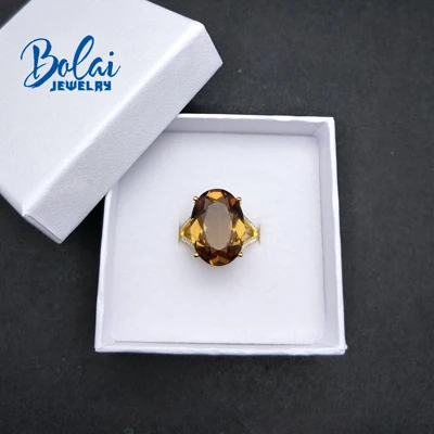 yellow color Bolaijewelry, кольца из зултанита, 925 пробы, серебряные ювелирные изделия, драгоценный камень, создан, цвет, изменить, элегантный дизайн, высокое качество, подарок - Цвет камня: yellow color