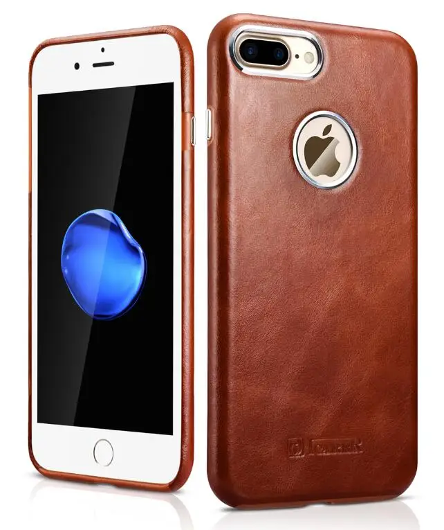 Brown Роскошный чехол из натуральной кожи для iPhone XS Max X iPhone 8 7 6 6S Plus, защитный чехол для телефона - Цвет: Brown