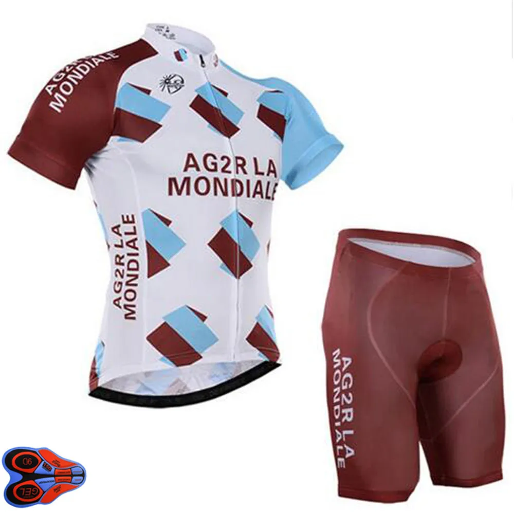 AG2R Велоспорт Джерси 2019 команда 9D гелевые велосипедные шорты набор Ropa Ciclismo