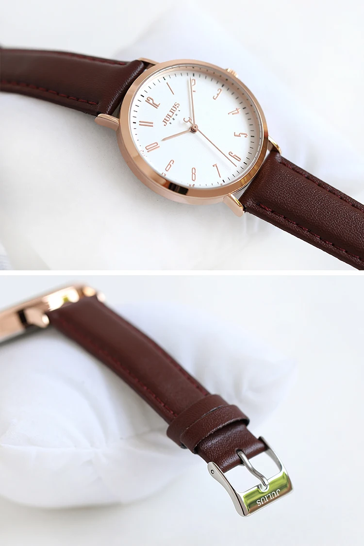 Julius Women's Watch Japan Quartz Lady Classic Hours Fashion Clock Dress Bracelet Leather Girl's Birthday Gift Box