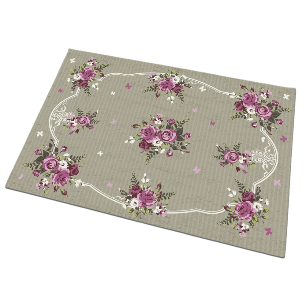 

Many flowers stripes foam natural rubber door mat Front Door Mats Carpet Entrance Indoor Non-slip Floor Mat Hallway Rugs