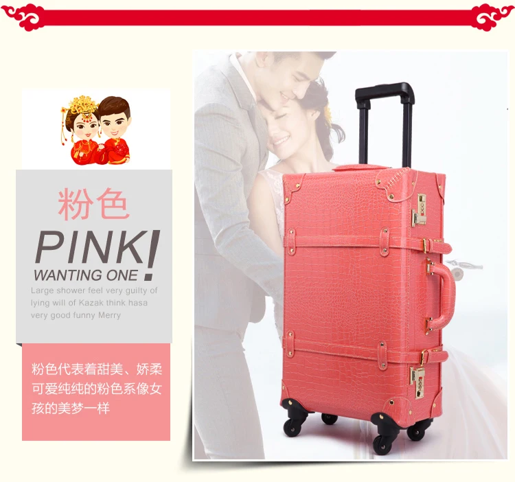CARRYLOVE Классическая винтажная багажная серия 22/24 дюймов PU сумка и багаж на колесиках фирменный туристический чемодан на вращающихся колесиках