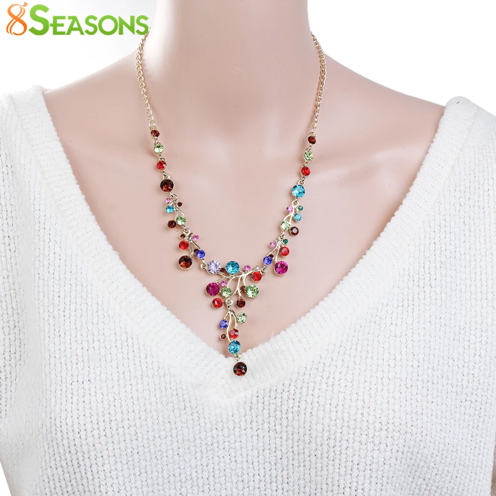 Женское Ожерелье 8 сезонов из сплава цинка с цветным искусственным бриллиантом