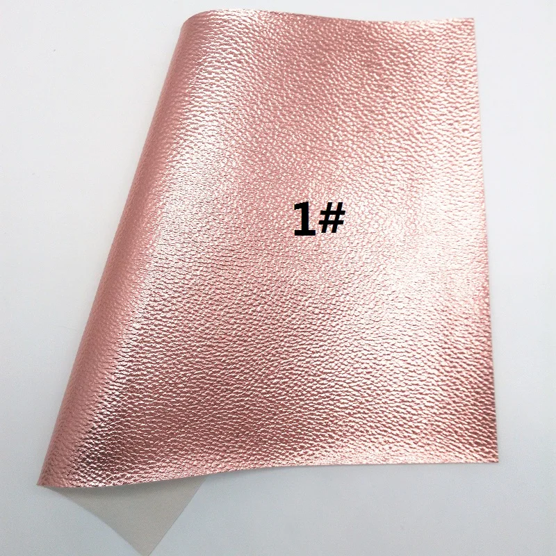 ROSE GOLD Glitter Fabric, Litchi Faux Leather Fabric, Synthetic Leather For Bows A4 8"x11" Twinkling Ming XM147