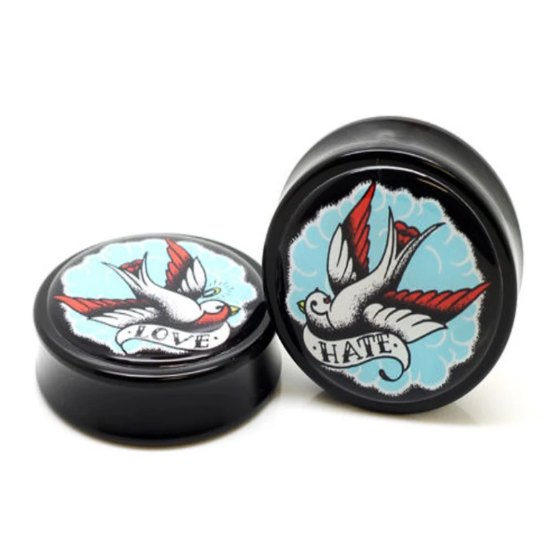 1 пара распродажа золотые воробьи любовь терпение акрил седло ушные заглушки