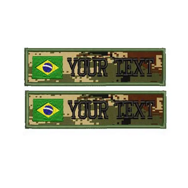 Brazil Flag Пользовательские Военная Вышивка имя патч камуфляж армейский зеленый патчи США Бразилия Франция Великобритания флаг страны персонализированные - Цвет: Brazil Flag