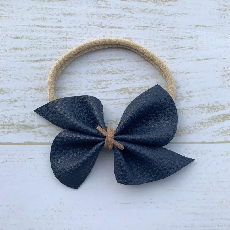 Повязка на голову с бантом из искусственной кожи 20 шт./лот | Детская одежда и обувь