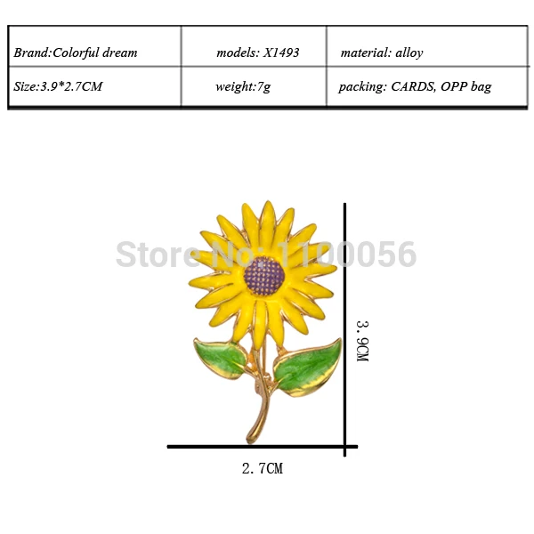 Новинка броши в виде желтого цветка декоративная эмалированная брошь цветов