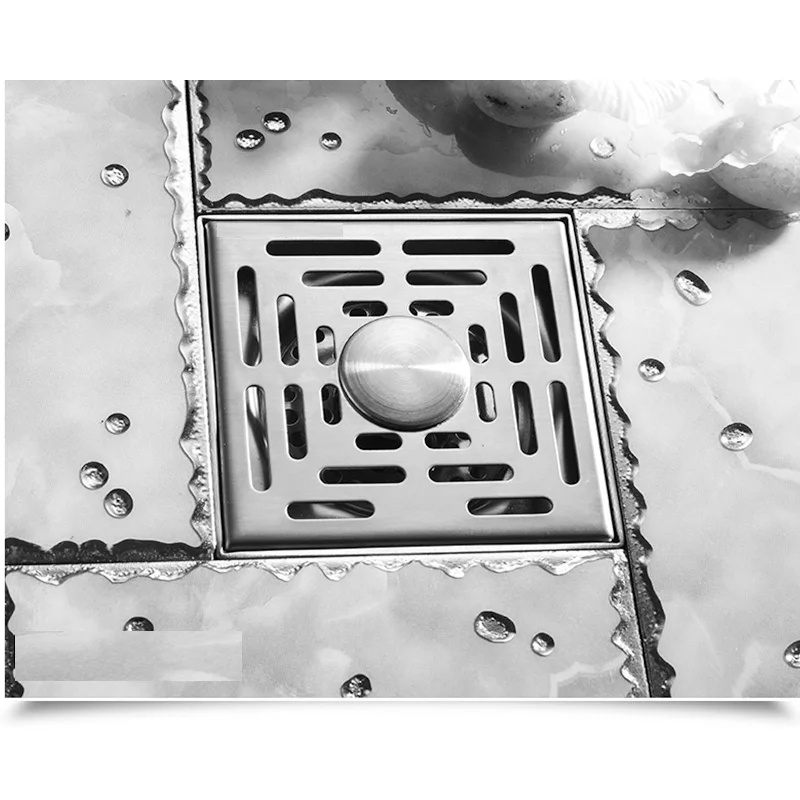 2mm Thickness C2 Прямоугольный линейный душевой трап с небольшой морской решеткой, матовый 304 из нержавеющей стали для ванной - Цвет: 2mm Thickness C2