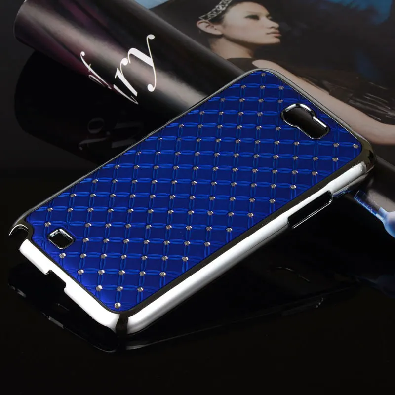 coque for samsung galaxy note 2 case with diamond chromed PC Spray the oil Plain coulor back cover capa funda | Мобильные телефоны