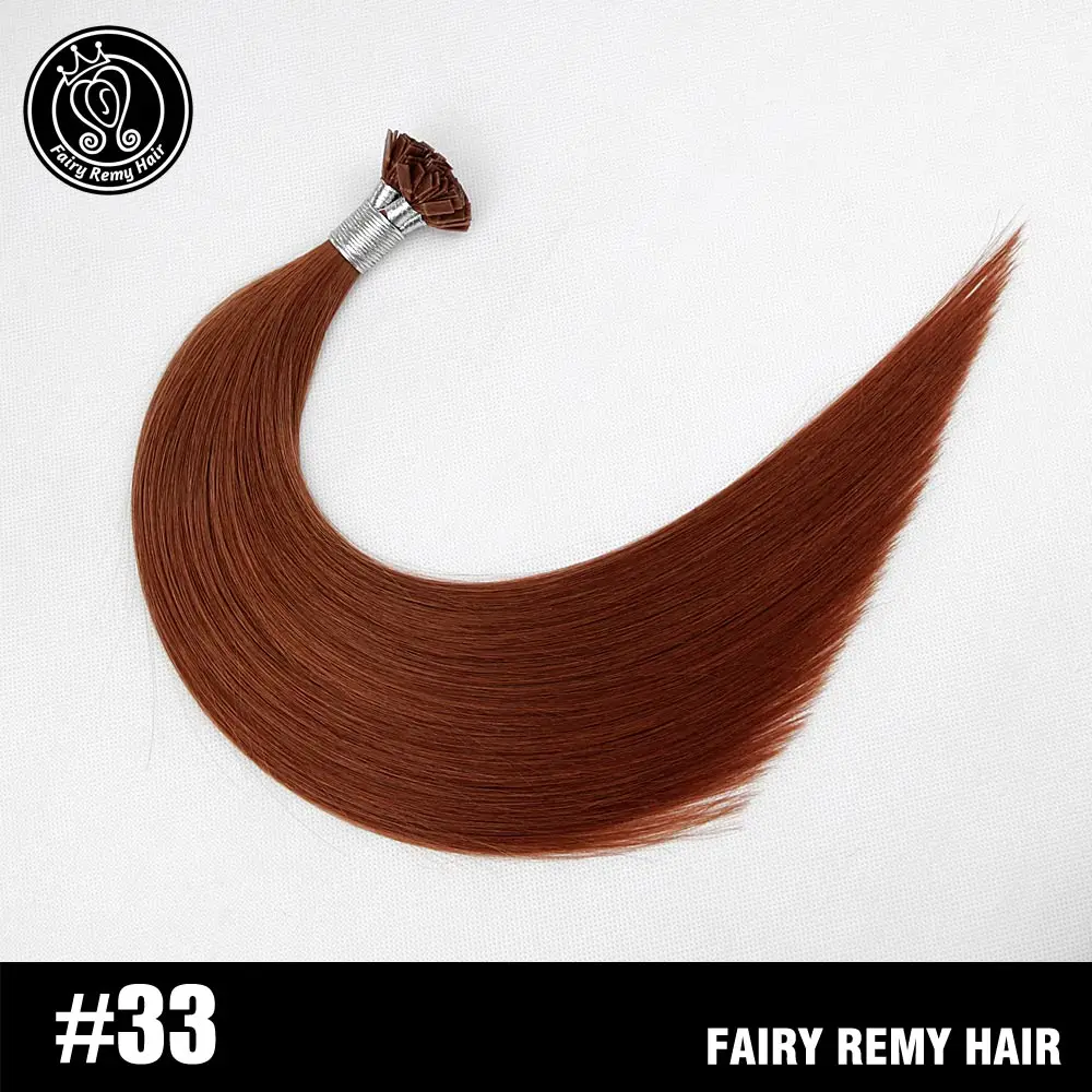 #33 Сказочные волосы remy 22 дюйма 1 г/прядь настоящие волосы Remy Fusion с плоским кончиком для наращивания натуральные черные итальянские кератиновые капсулы волосы 50 г - Цвет: #33