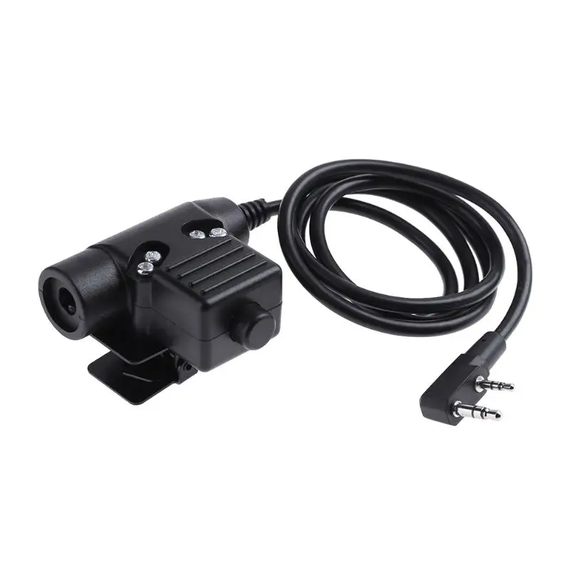 Черный Alloet 80 см K-type U94 PTT военный адаптер PTT Z113 для рации Kenwood TYT F8 для BAOFENG 5R радио - Цвет: Черный