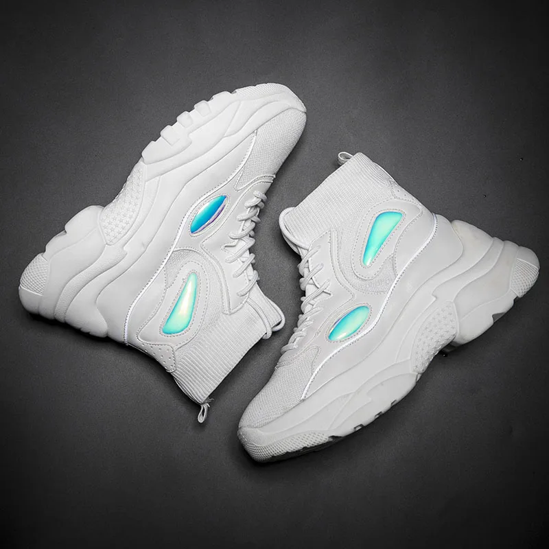 Женские винтажные кроссовки GNOME белые и черные на толстой подошве|Обувь без