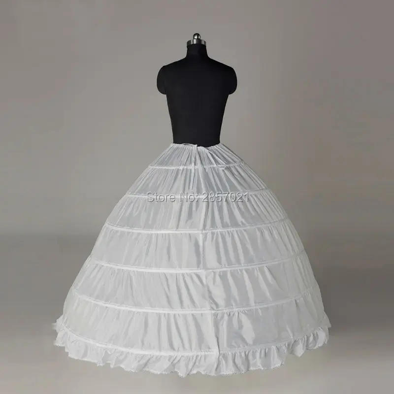 Оптовая продажа белая Нижняя юбка для свадебного платья 6 обручей бальный наряд