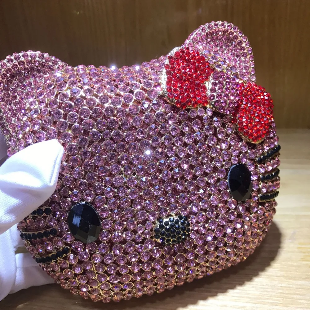 XIYUAN hello kitty сцепления Вечерняя сумочка; BS010 цепи Сумочка Для женщин вечерние свадебные С кристалалми и стразами банкетный мешок Ежедневные клатчи кошелек