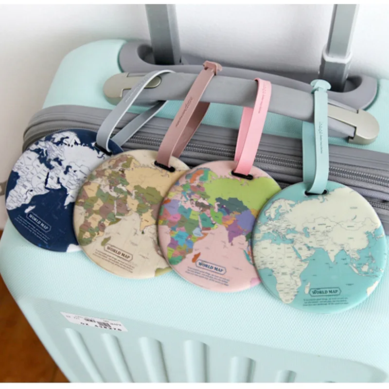 Fashion Map Luggage Tag Women Travel Accessories Silica Gel Suitcase ID Address Holder Baggage Boarding Portable Label Bag | Багаж и сумки
