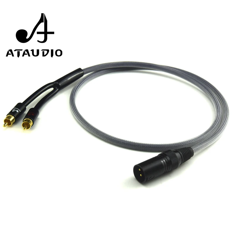 ATAUDIO Hifi 3 pin XLR штекер к 2 RCA Штекер кабель высокая производительность 6N OFC xlr rca