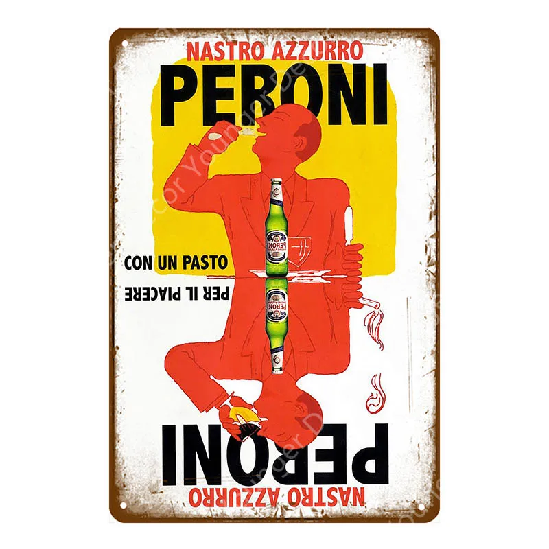 Ром Росси пивная доска Peroni винтажные металлические оловянные знаки бар казино