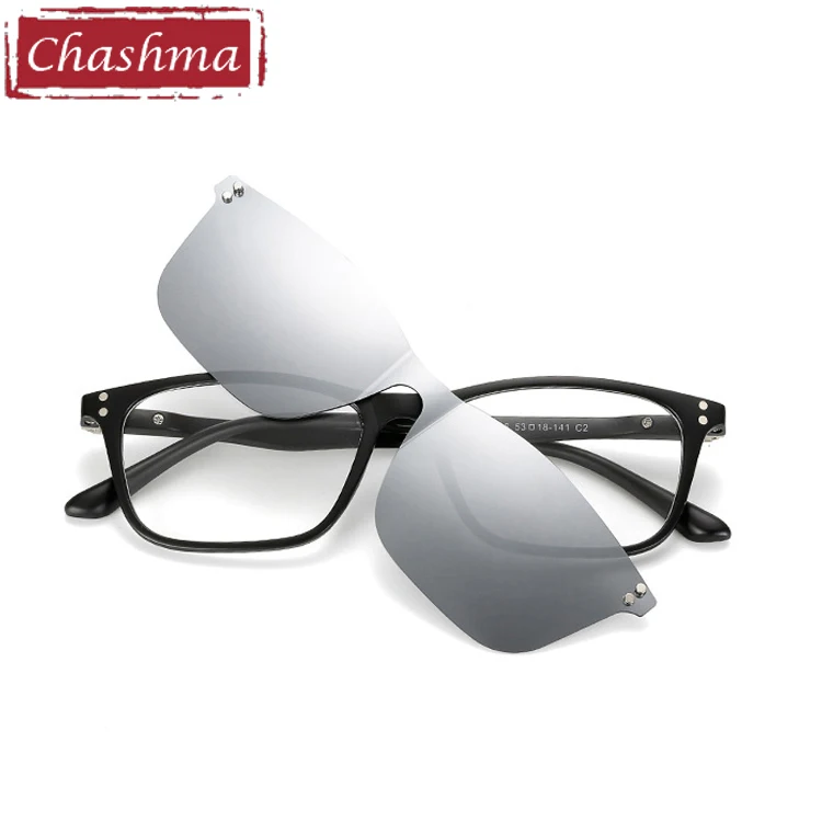 Silver Lenses Бренд Chashma TR90 очки с гибкой оправой женские клипсы поляризованные линзы магнит мужские зеркальные солнцезащитные очки оптические оправы - Цвет оправы: Silver Lenses