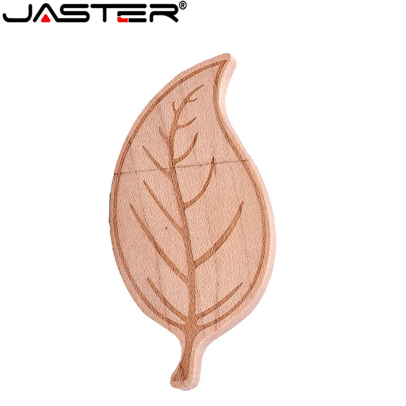 JASTER pendrive Акция 10 шт. бесплатный логотип деревянная форма листа u-диск USB+ коробка USB 2,0 4 ГБ/8 ГБ/16 ГБ/32 ГБ/64 Гб флэш-накопитель