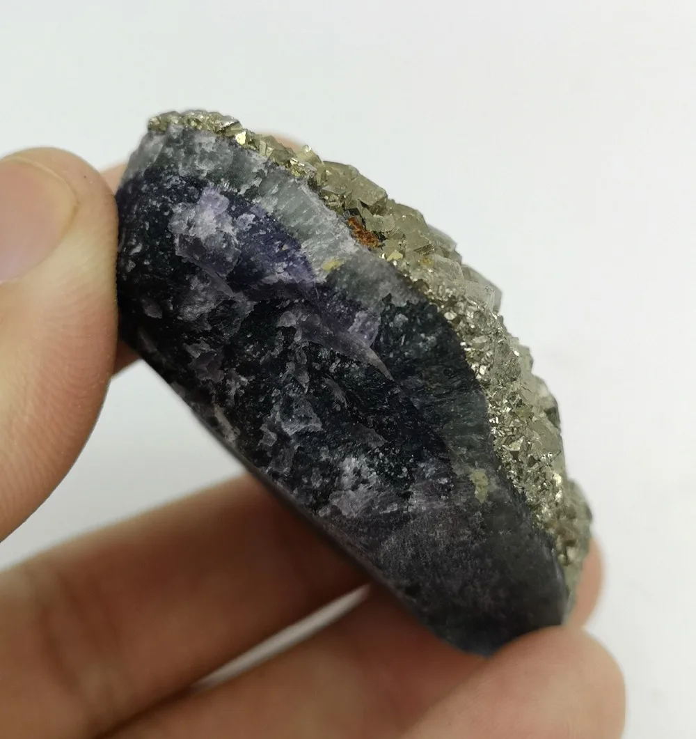 83 г натуральный редкий Пирит и флюорит симбиотический минерал Обучающие образцы