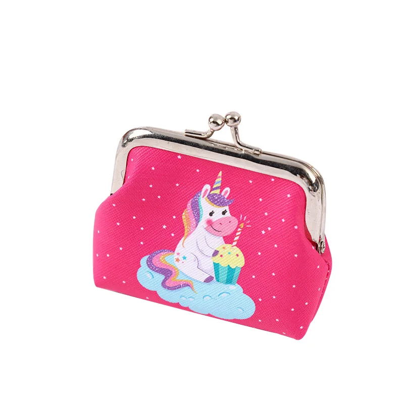 Pink Women Coin Purse Cartoon Unicorn Small Wallets Leather Hasp Money Bag Lady Cute Unicorn Purse Drop Shipping - Цвет: Pink