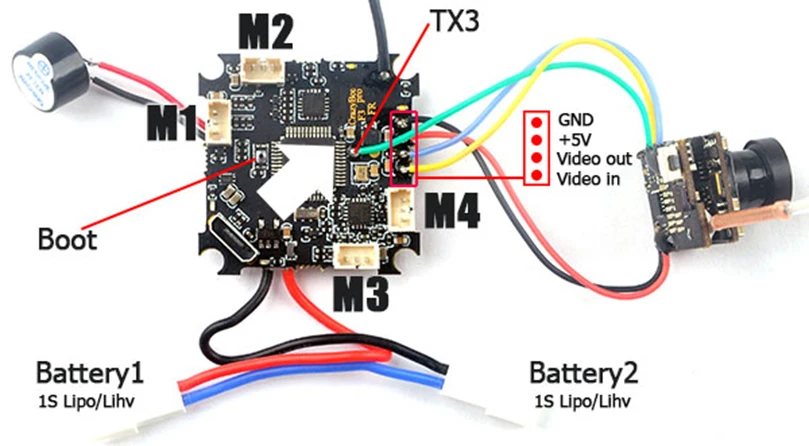 JMT Crazybee F3 Pro Контроллер полета Mobula7 5A 1-2S совместимый, Flysky/Frsky DSM-X приемник для 2S бесщеточный крошечный Bwhoop